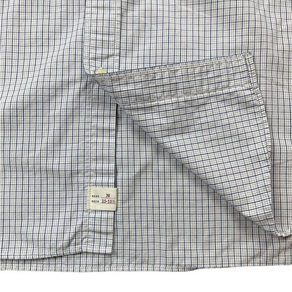 J. Crew Shirt Mens Medium Blue Checked Cotton Long Sleeve Button Down‎ - Picture 6 of 11